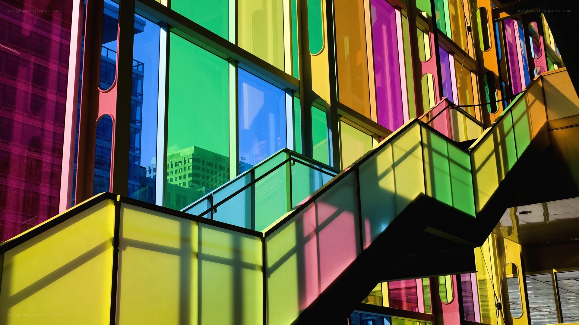Colorful glass architecture