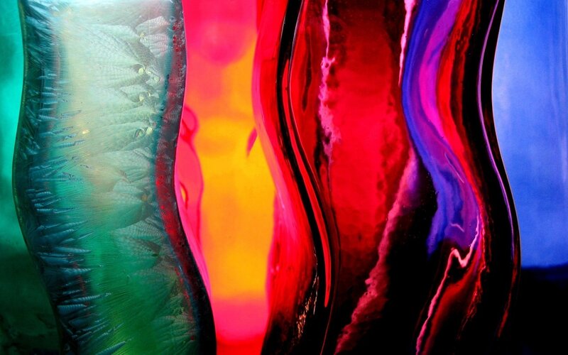 Colorful glass art close-up