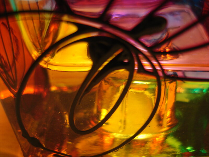 colorful glass art close-up