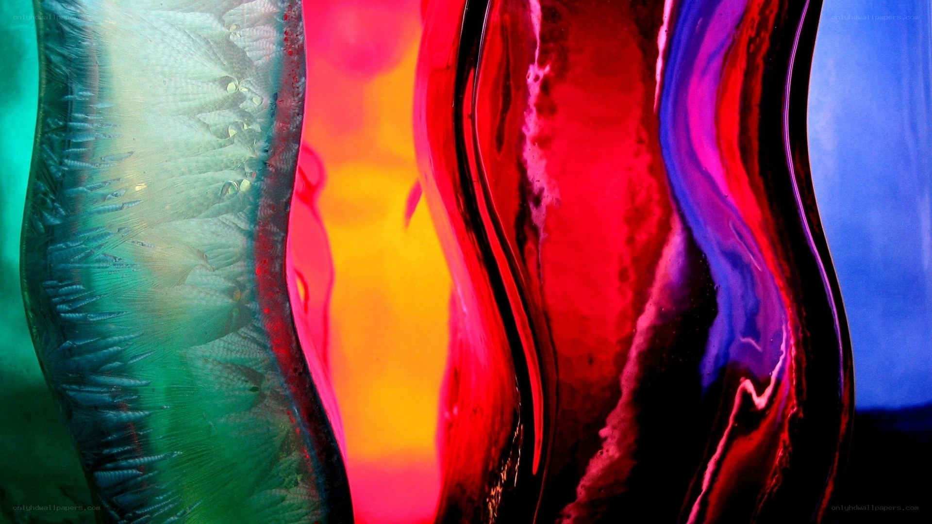 Colorful glass art close-up