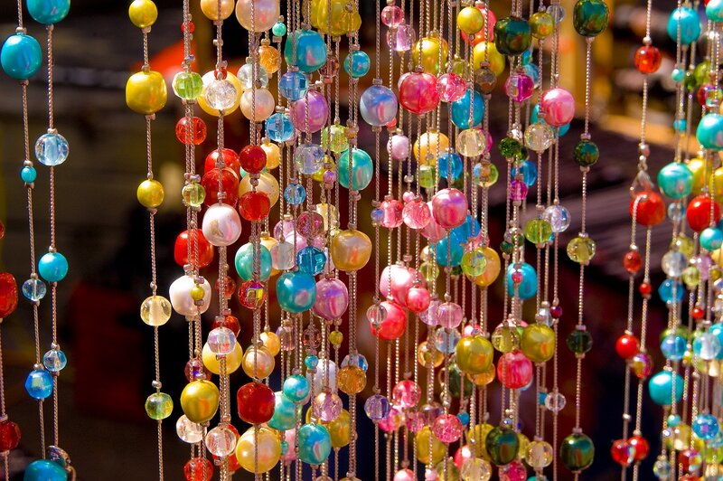 Colorful Glass Bead Strands