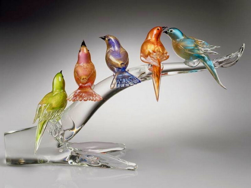Colorful Glass Birds