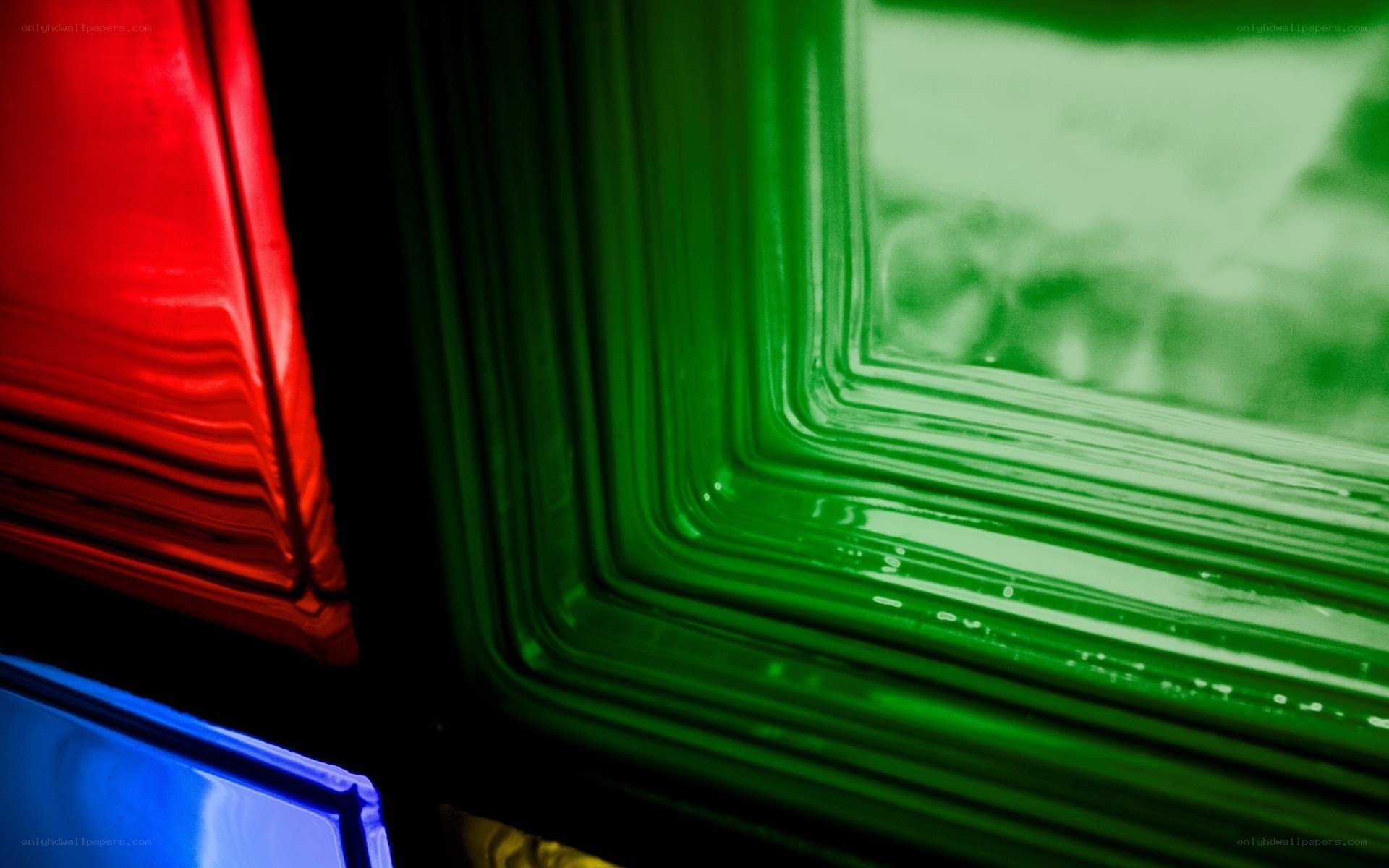 Colorful glass block wall