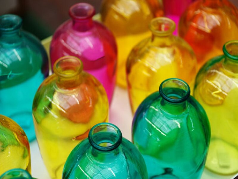 Colorful Glass Bottles — Green