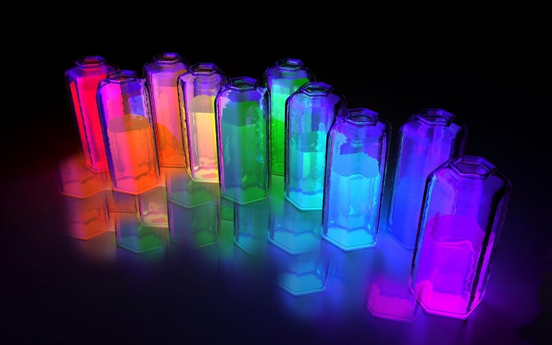 Colorful Glass Bottles
