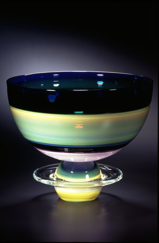 Colorful glass bowl sculpture