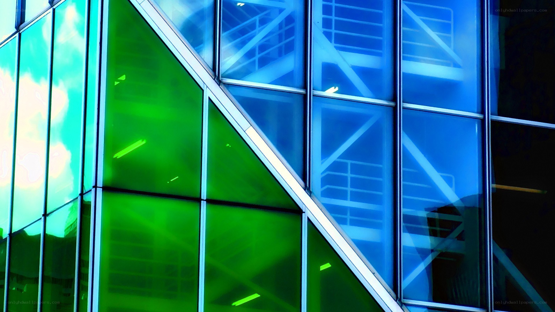 colorful glass building facade