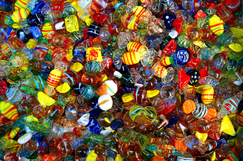 Colorful glass candies