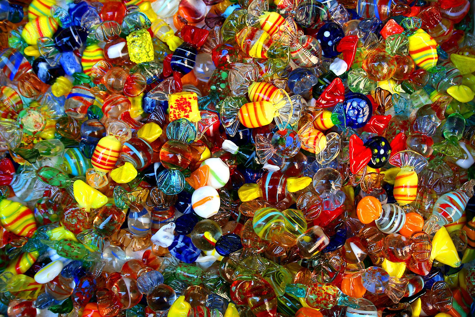 Colorful glass candies