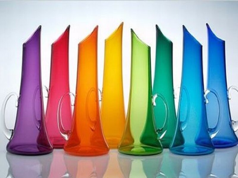 Colorful Glass Carafes