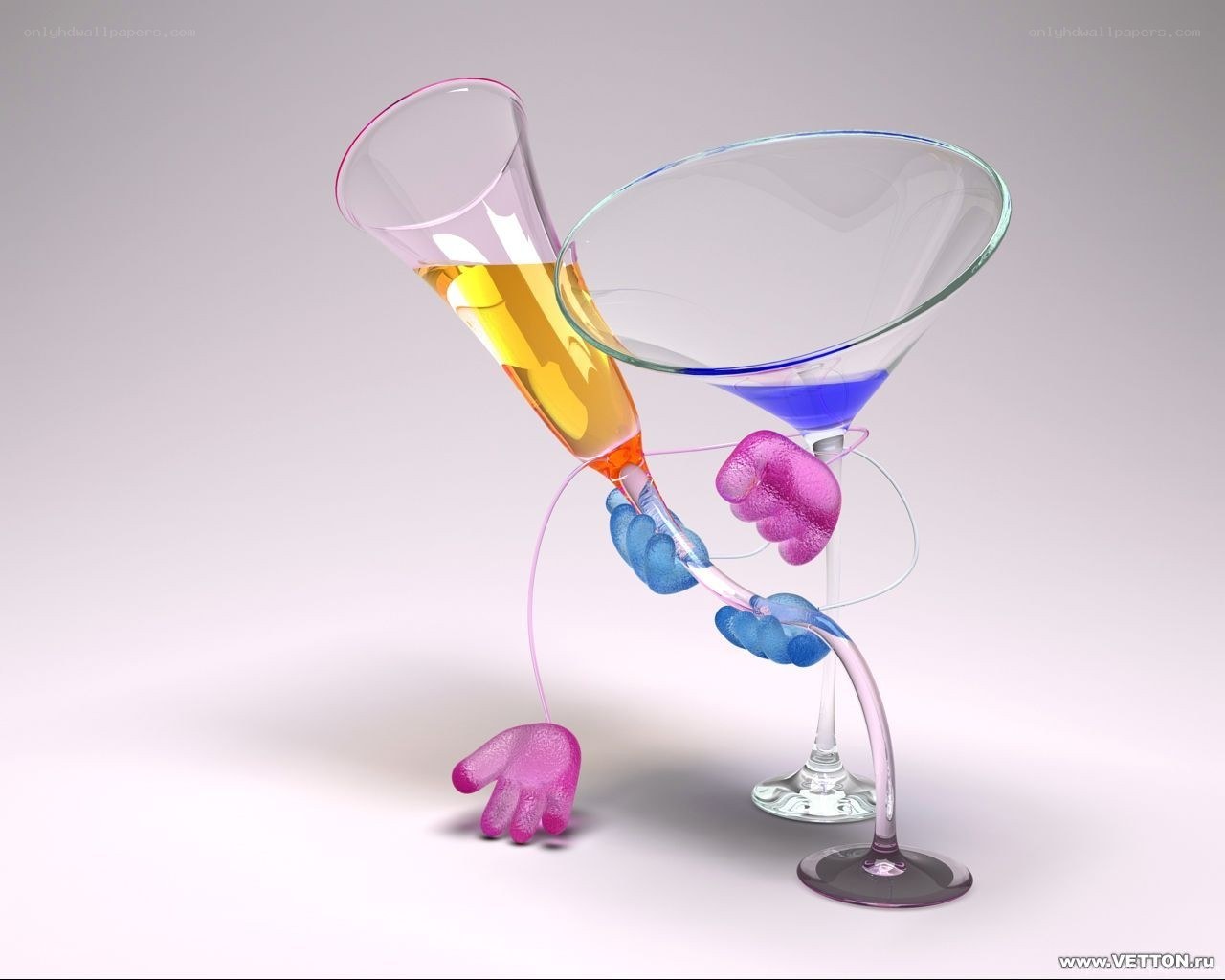 colorful glass characters