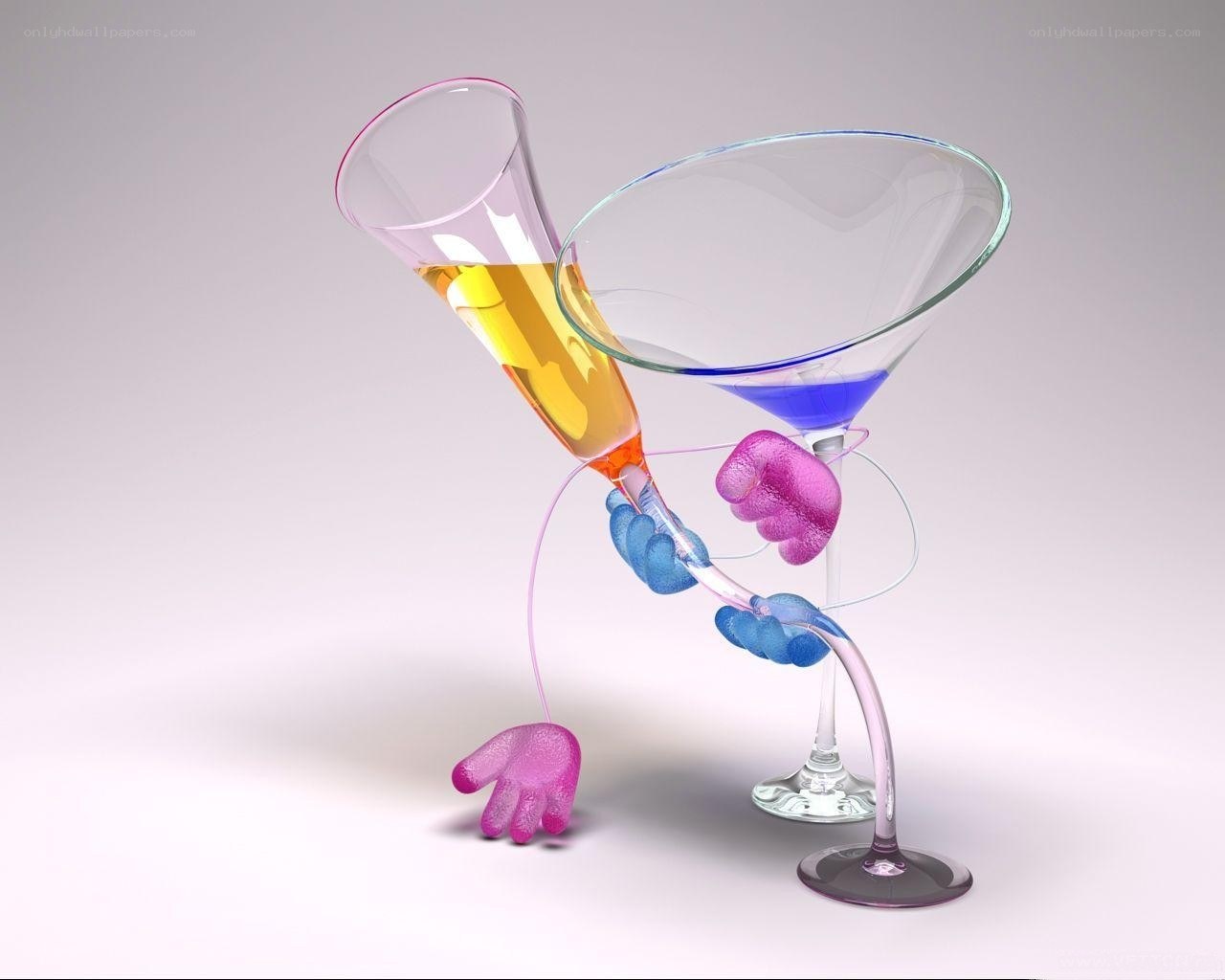 Colorful glass characters