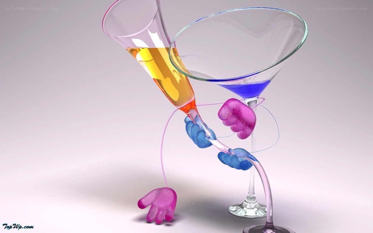 Colorful glass characters