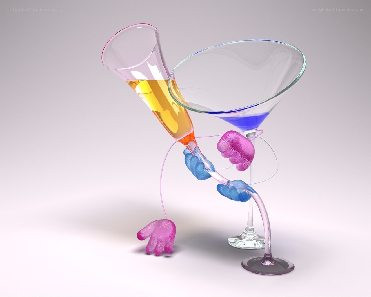 Colorful glass characters