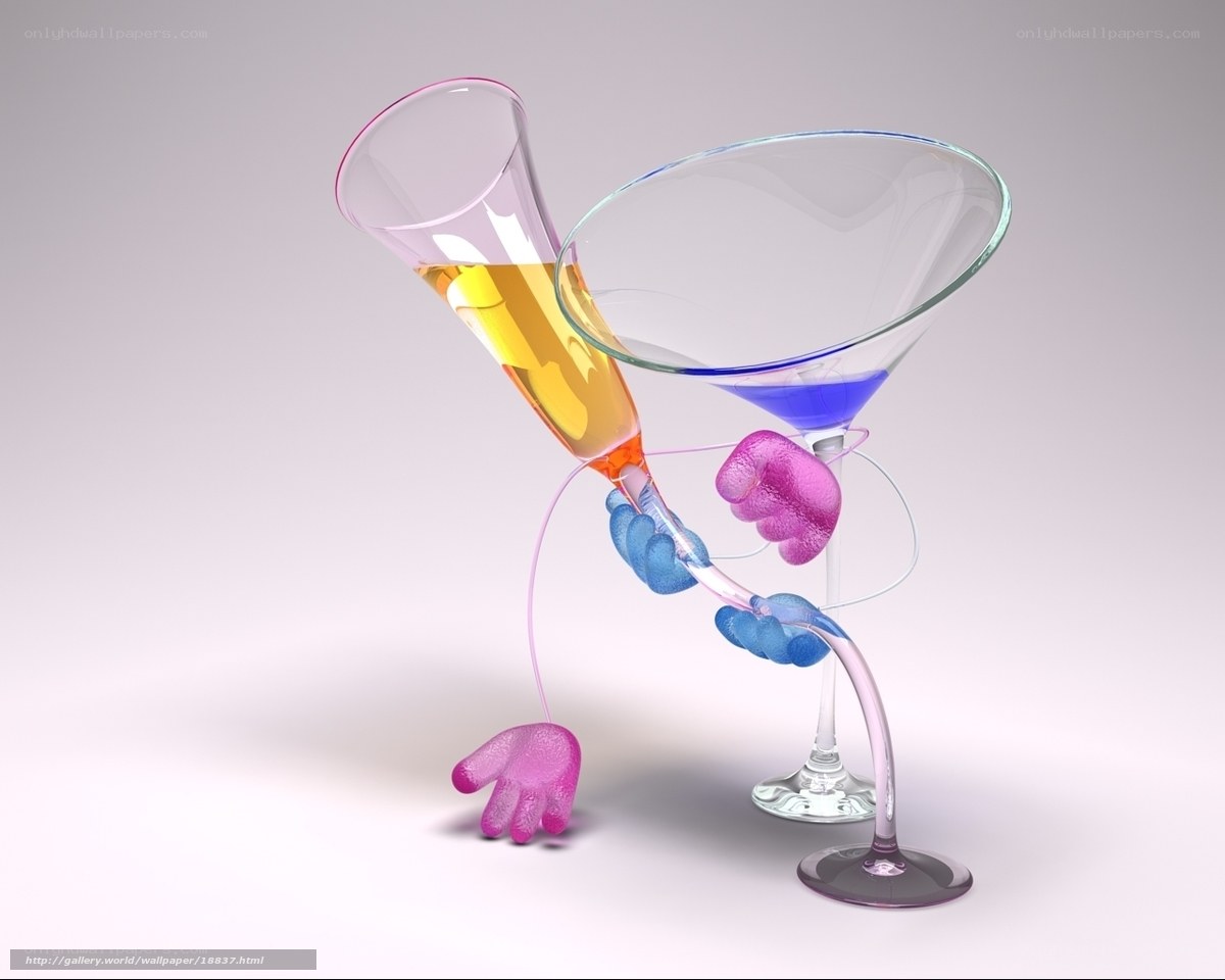 Colorful glass characters