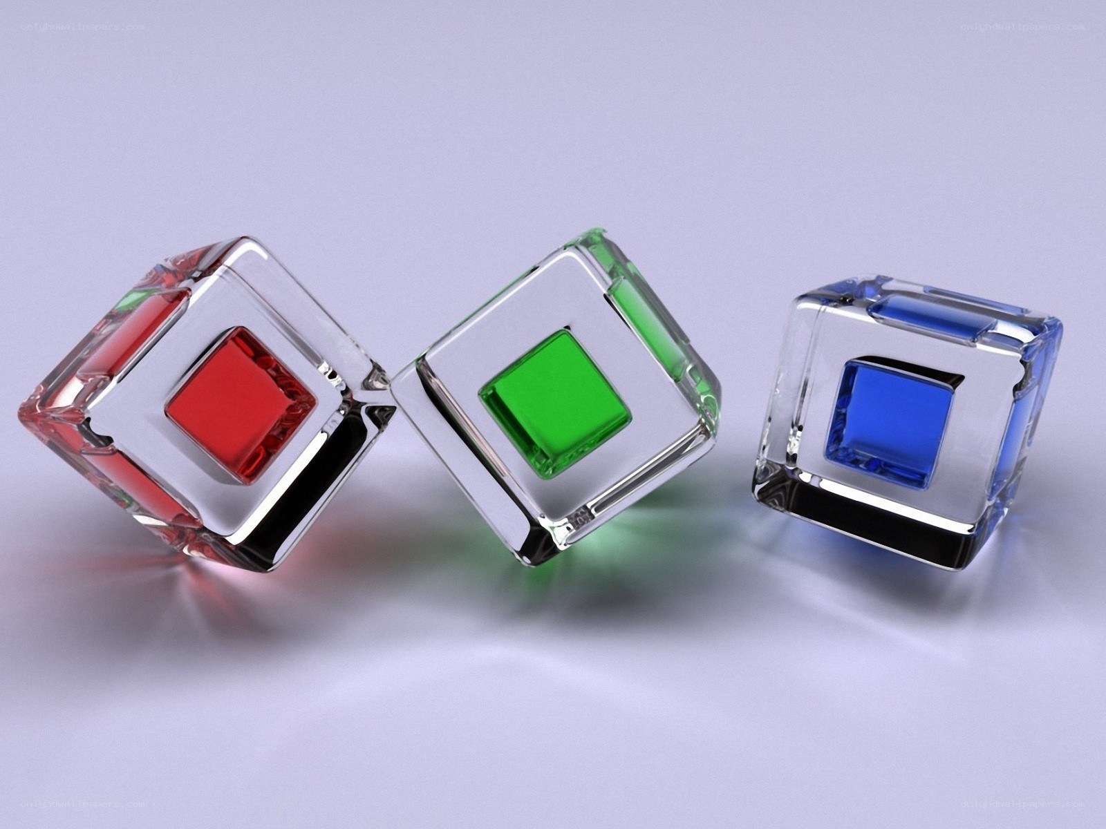 Colorful glass cubes