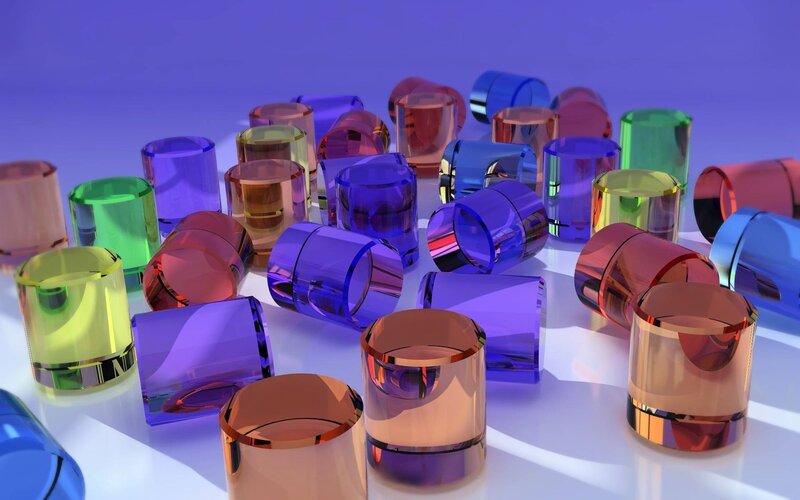 Colorful Glass Cylinders — Purple