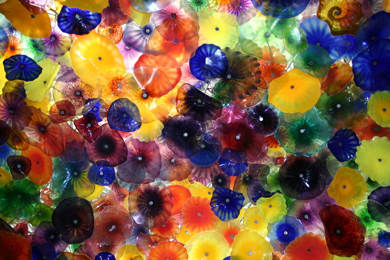 Colorful Glass Flowers — Blue
