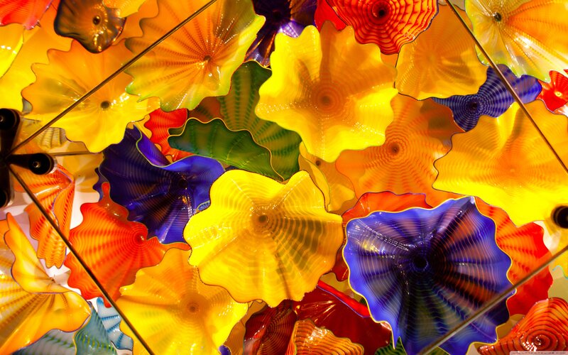 Colorful Glass Flowers — Yellow