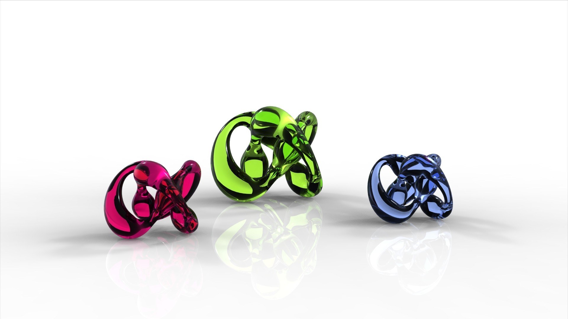 Colorful glass knots