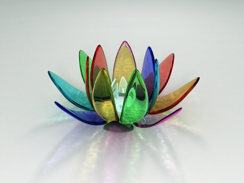 Colorful glass lotus flower