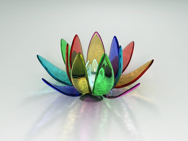 Colorful glass lotus flower