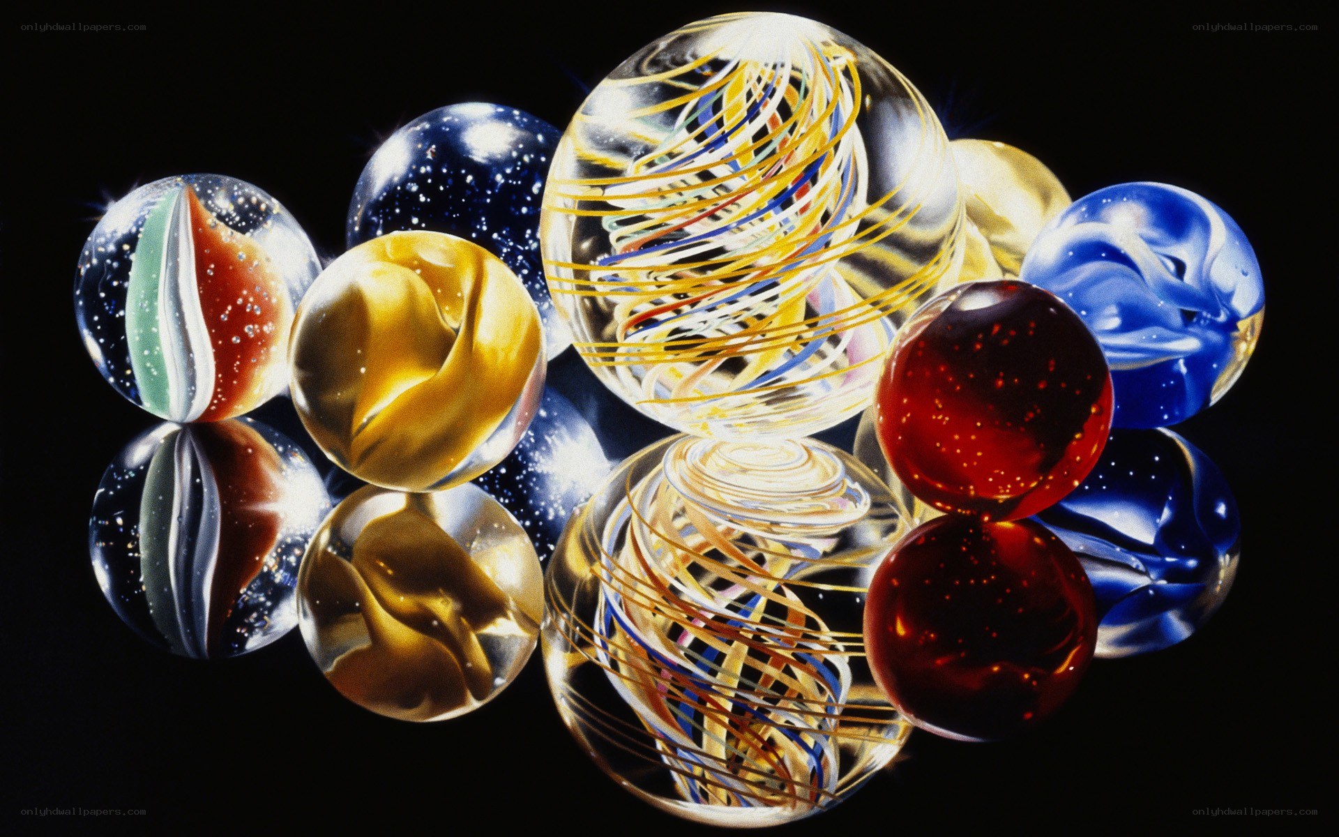 Colorful glass marbles
