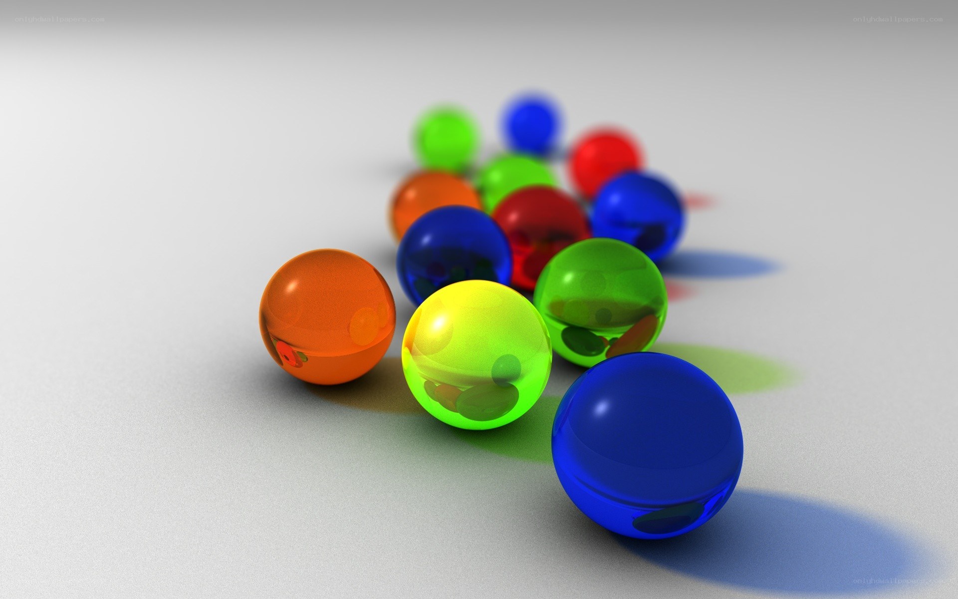 Colorful glass marbles