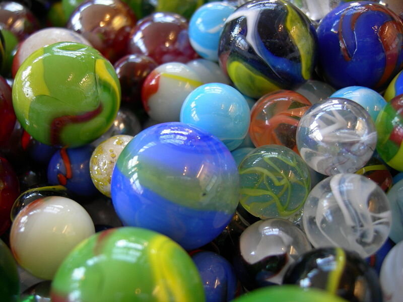 colorful glass marbles