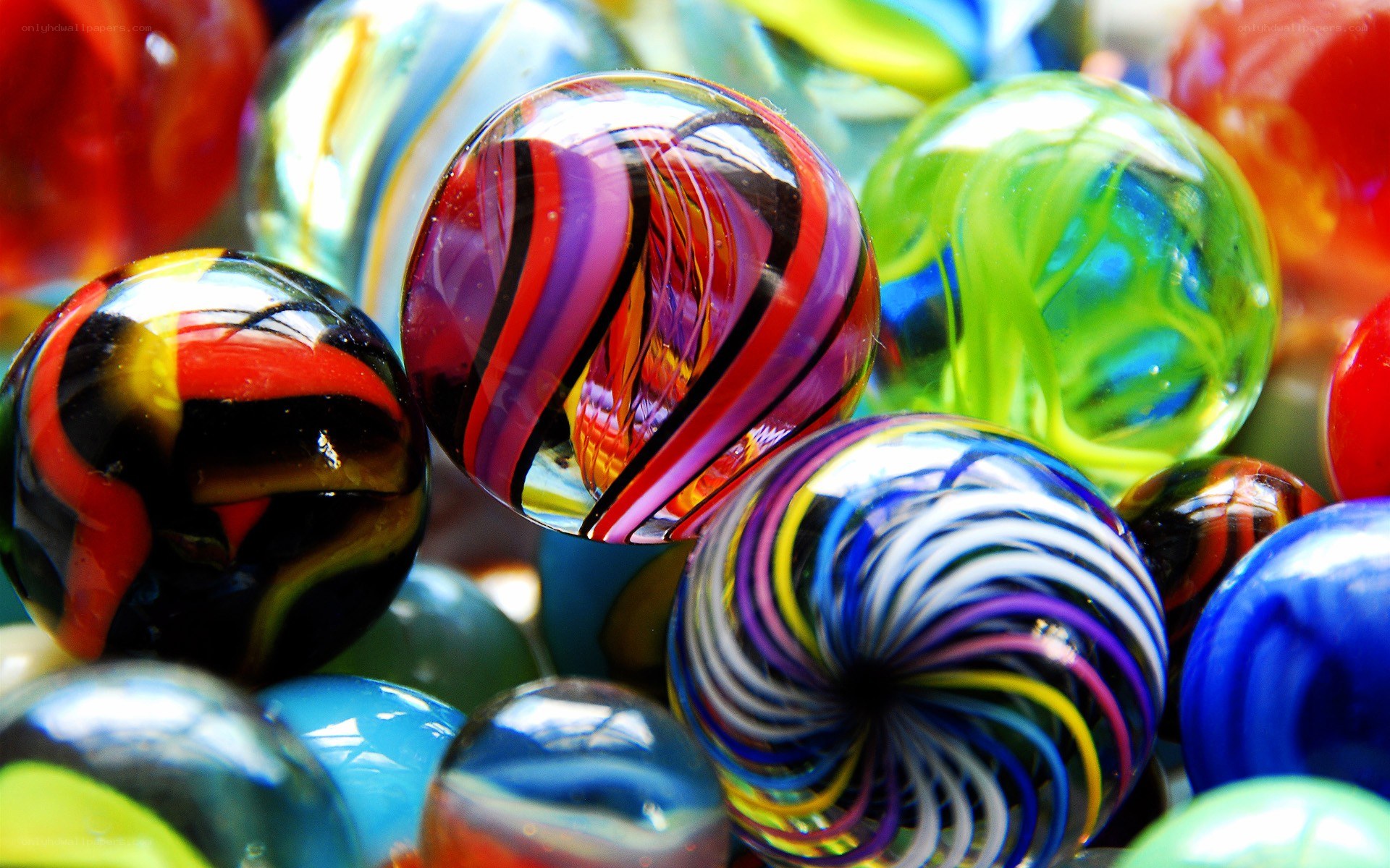 Colorful glass marbles