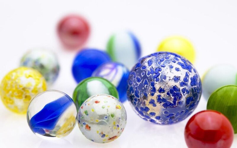 Colorful Glass Marbles — Blue