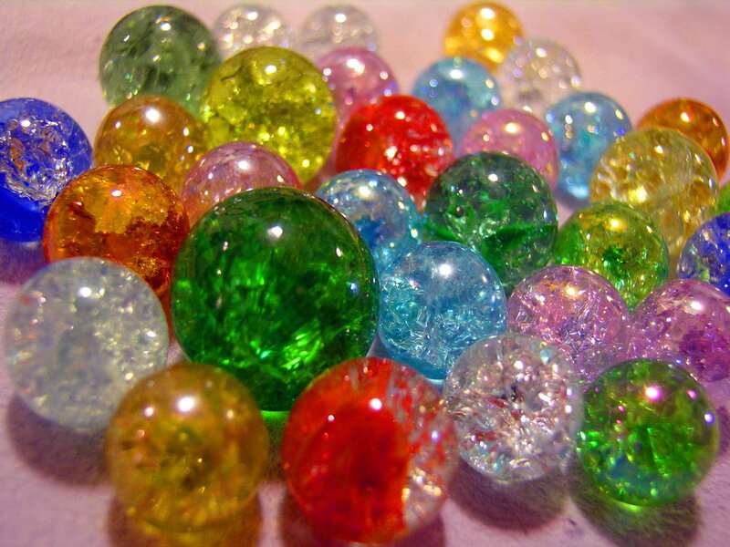 Colorful Glass Marbles — Green