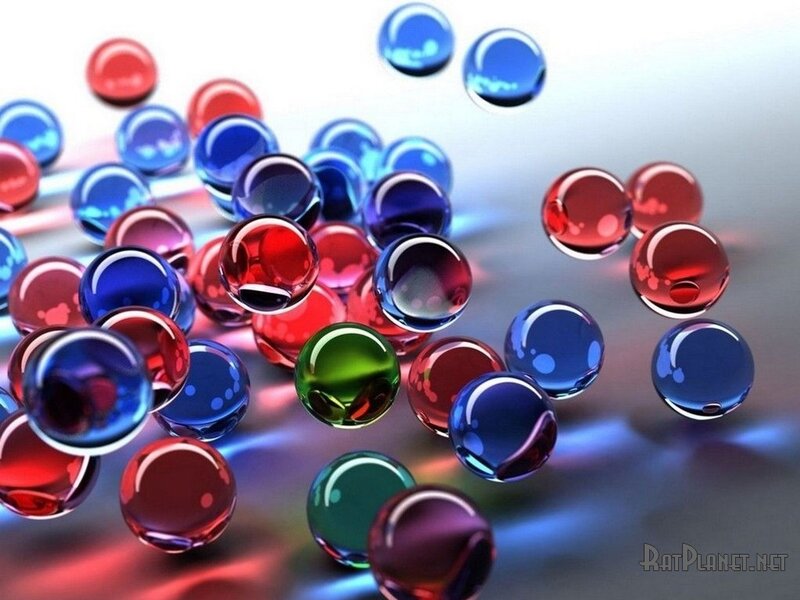 Colorful Glass Marbles — Red, 3d Render