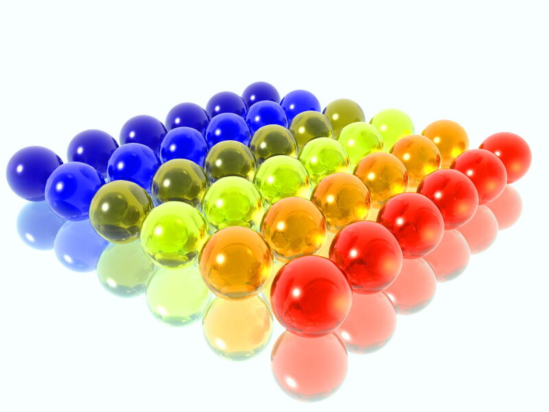 Colorful Glass Marbles — Red, Calm