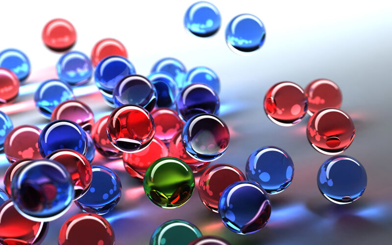 Colorful Glass Marbles — Red, Vibrant, 3d Render