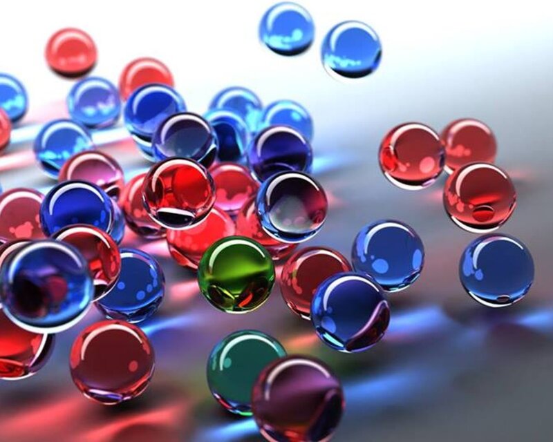 Colorful Glass Marbles — Red, Vibrant