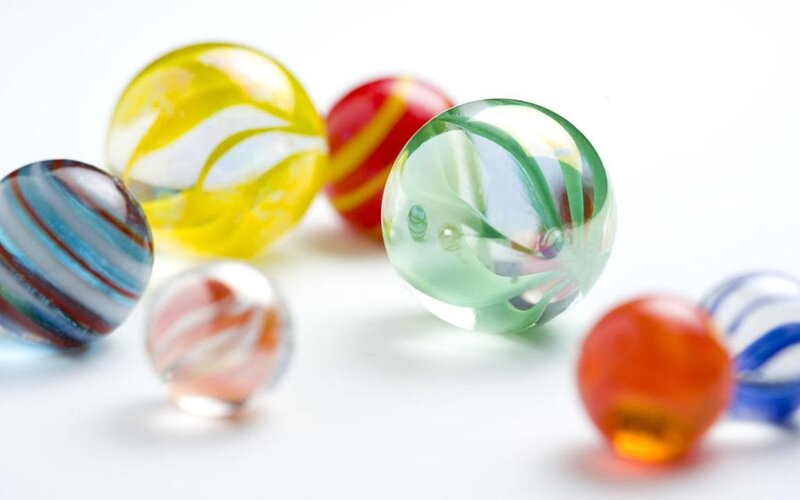 Colorful Glass Marbles — Yellow