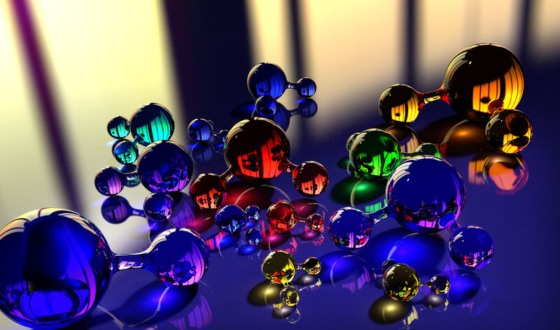 Colorful Glass Molecules
