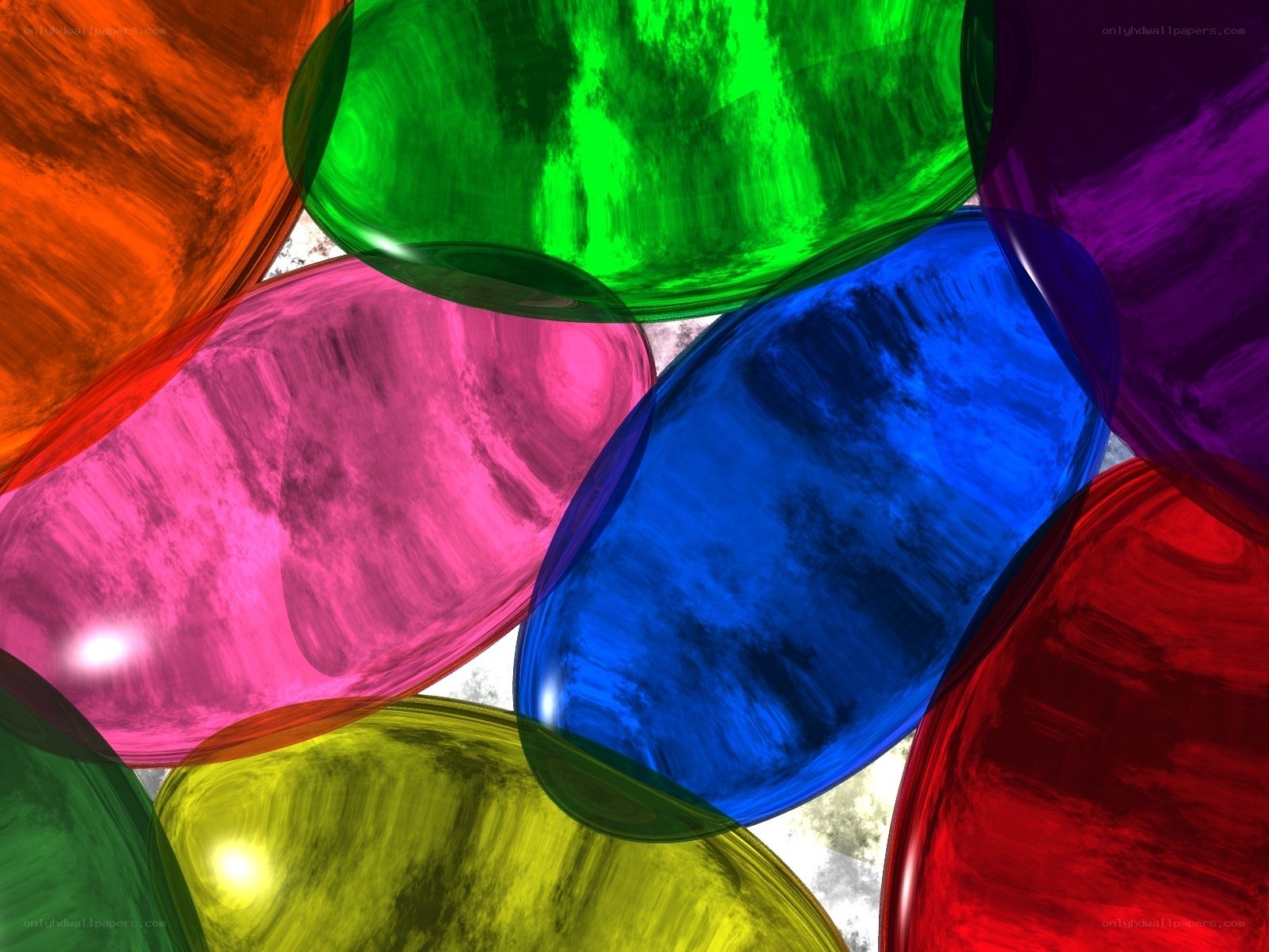 Colorful glass orbs