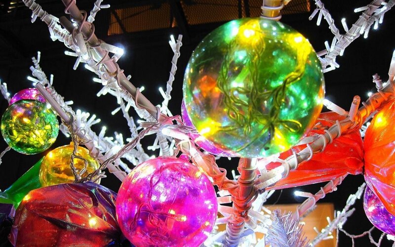 Colorful Glass Ornaments — Green