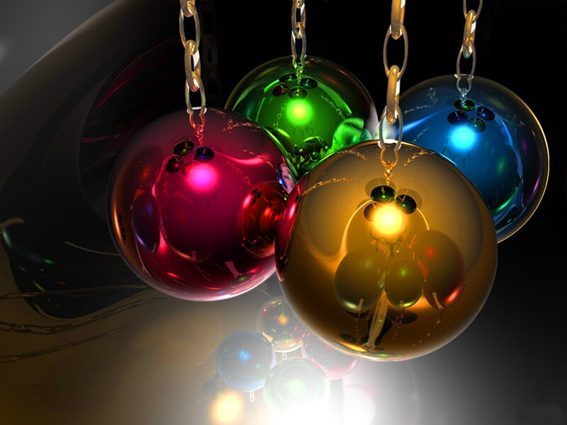 Colorful Glass Ornaments — Red