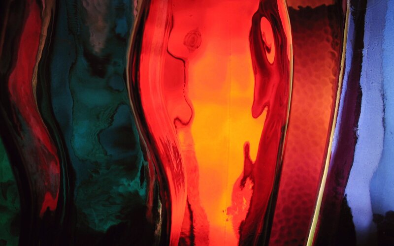 Colorful Glass Panels — Red