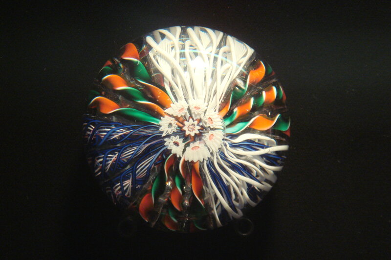 Colorful glass paperweight