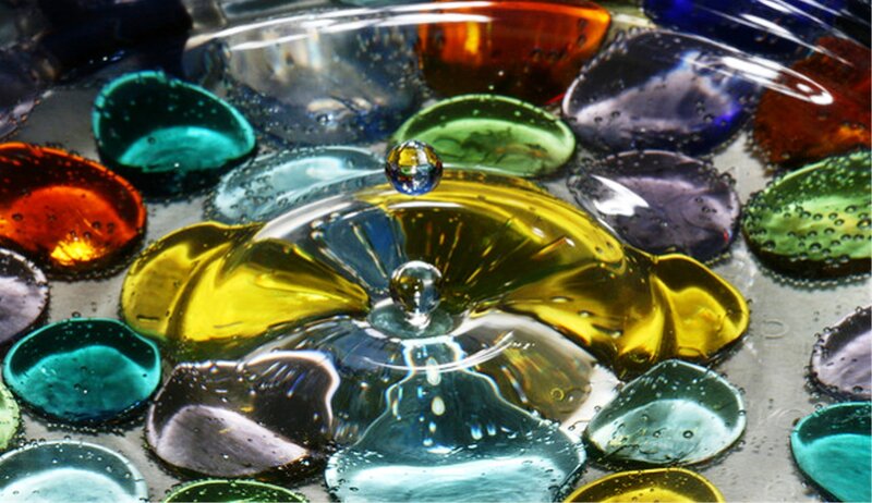 Colorful Glass Pebbles — Yellow