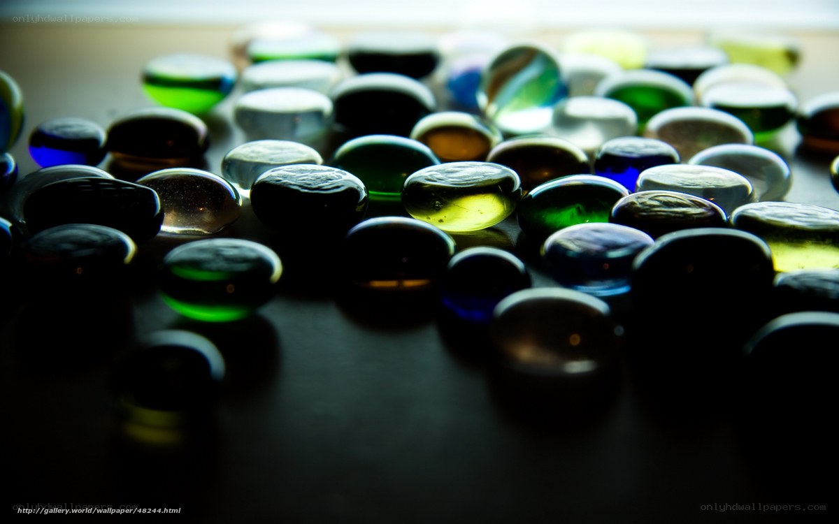 Colorful glass pebbles