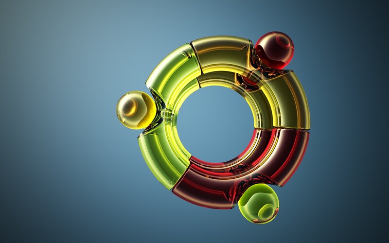 Colorful glass ring sculpture