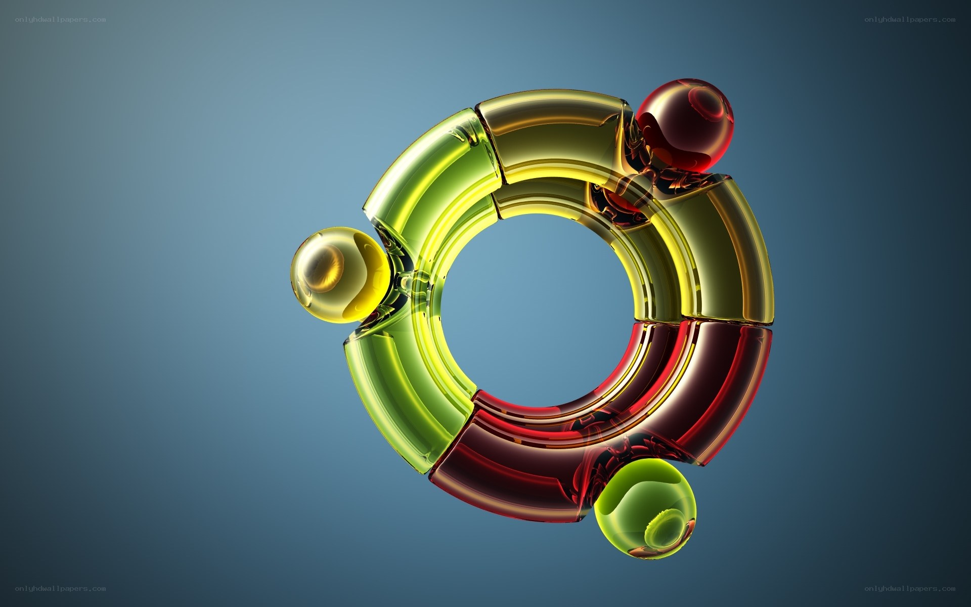 Colorful glass ring sculpture