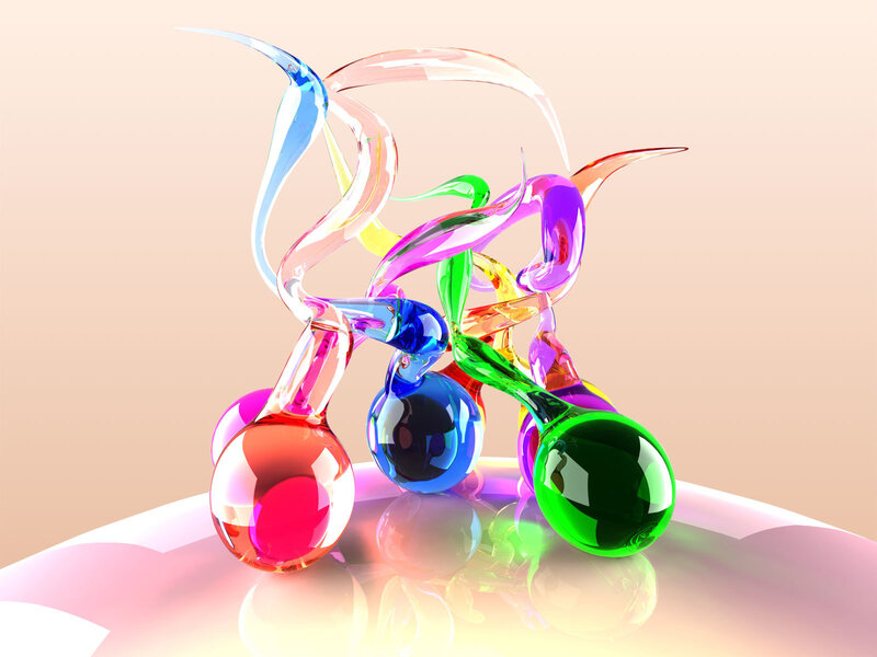 Colorful glass sculpture