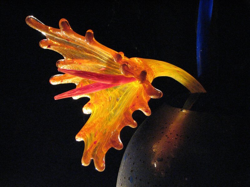 Colorful glass sculpture