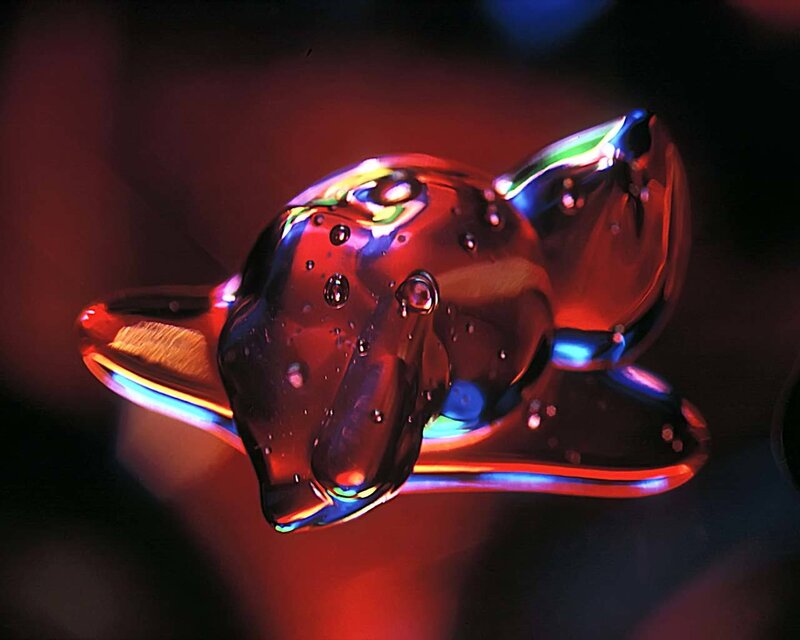 Colorful glass sculpture